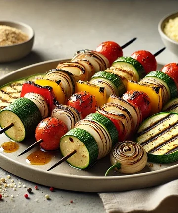 Grilled Vegetable Skewers with Aztec Spice Rub