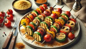 Grilled Vegetable Skewers with Aztec Spice Rub